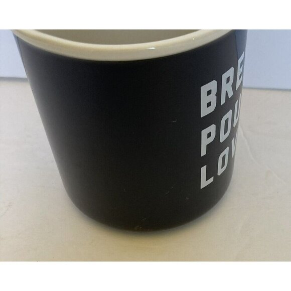 Starbucks Fall Brew Pour Love Mug Black Cup Silicone Handle 12oz Collectible - Picture 3 of 8